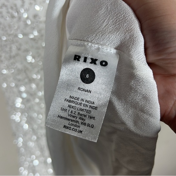 RIXO Ronan Mini Dress Squiggle Sequin Ivory - Picture 13 of 13